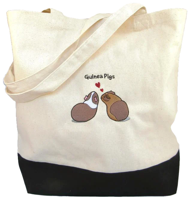 Wheeky Guinea Pig Eco Tote Bag Reusable Cotton Canvas 14.5 x 18 Wheeky Pets Wheeky Pets We love our customers and their pets