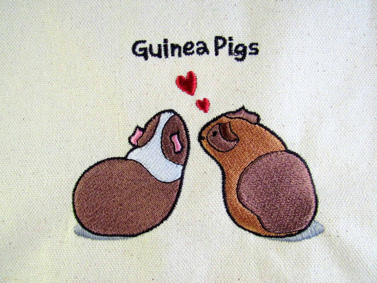 WheekyⓇ Pets Guinea Pig Embroidered Tote Bag Design - Wheeky Pets, LLC