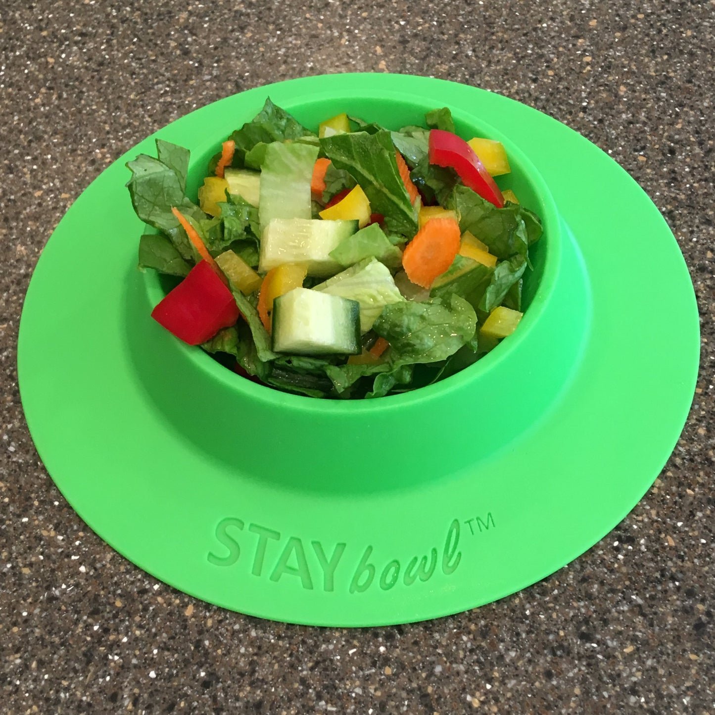 Large (¾-cup) Spring Green STAYbowlⓇ Tip-Proof Bowl for Guinea Pigs and Small Pets Filled with Fresh Veggies - Wheeky Pets, LLC