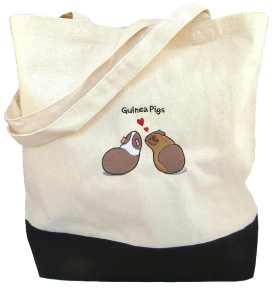 WheekyⓇ Pets Guinea Pig Embroidered Tote Bag - Wheeky Pets, LLC