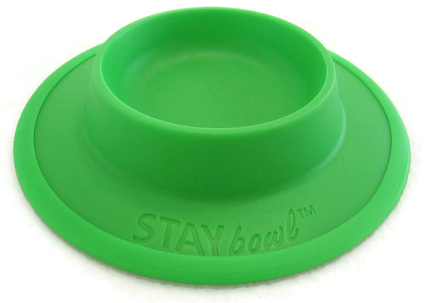 STAYbowl Pet Food and Water Bowl for Cats, Toy Breed Dogs, Bearded Dragons, Turtles, and Small Pets (3/4 Cup in Four Colors (Spr