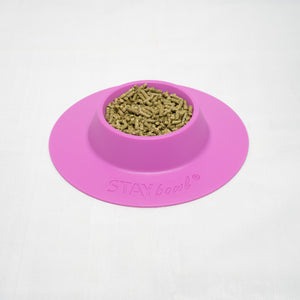 Small (1/4-cup) Lilac Purple STAYbowlⓇ Tip-Proof Bowl for Guinea Pigs and Small Pets Filled with Kibble - Wheeky Pets, LLC